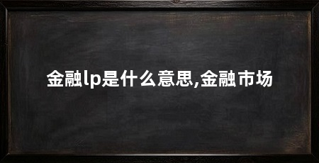 金融lp是什么意思,金融市场