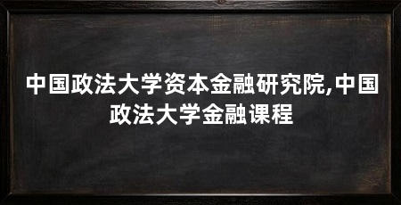 中国政法大学资本金融研究院,中国政法大学金融课程