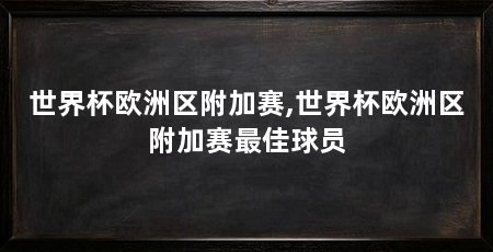 世界杯欧洲区附加赛,世界杯欧洲区附加赛最佳球员