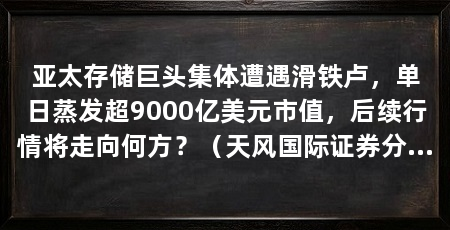 亚太存储巨头集体遭遇滑铁卢，单日蒸发超9000亿美元市值，后续行情将走向何方？（天风国际证券分析认为存储行业上行周期已充分反映在股价中