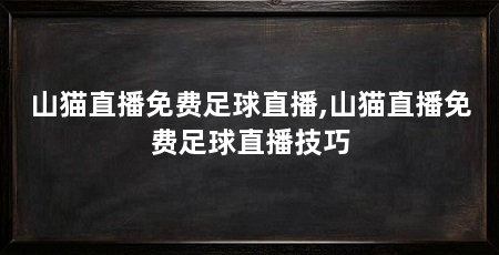 山猫直播免费足球直播,山猫直播免费足球直播技巧