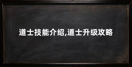 道士技能介绍,道士升级攻略