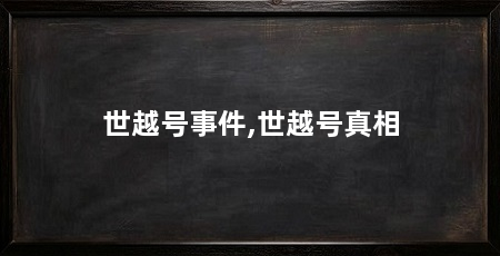 世越号事件,世越号真相