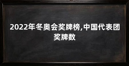 2022年冬奥会奖牌榜,中国代表团奖牌数