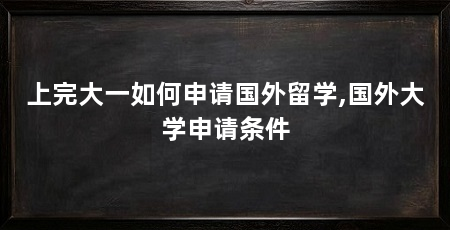 上完大一如何申请国外留学,国外大学申请条件