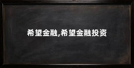 希望金融,希望金融投资