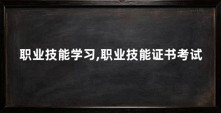 职业技能学习,职业技能证书考试