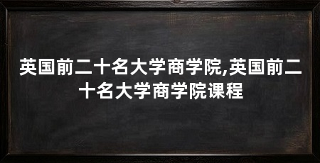 英国前二十名大学商学院,英国前二十名大学商学院课程