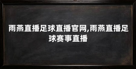 雨燕直播足球直播官网,雨燕直播足球赛事直播