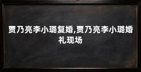 贾乃亮李小璐复婚,贾乃亮李小璐婚礼现场