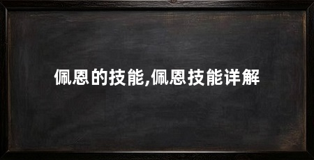佩恩的技能,佩恩技能详解