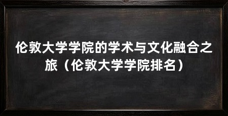伦敦大学学院的学术与文化融合之旅（伦敦大学学院排名）