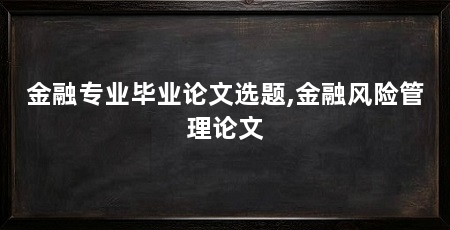 金融专业毕业论文选题,金融风险管理论文
