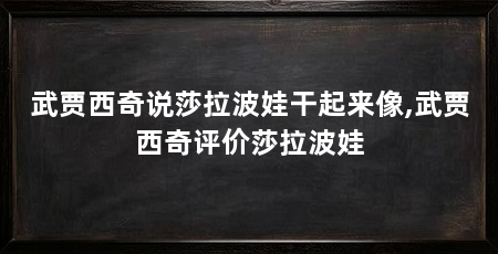 武贾西奇说莎拉波娃干起来像,武贾西奇评价莎拉波娃
