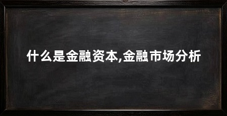 什么是金融资本,金融市场分析