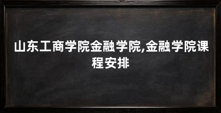 山东工商学院金融学院,金融学院课程安排
