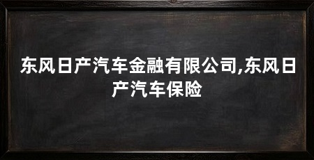 东风日产汽车金融有限公司,东风日产汽车保险