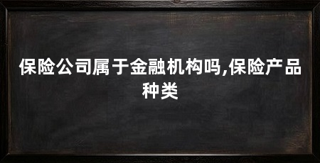 保险公司属于金融机构吗,保险产品种类