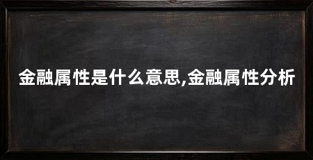 金融属性是什么意思,金融属性分析