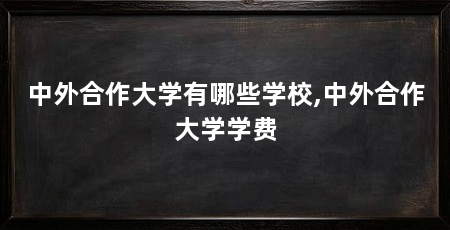 中外合作大学有哪些学校,中外合作大学学费