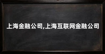 上海金融公司,上海互联网金融公司