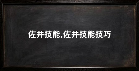 佐井技能,佐井技能技巧
