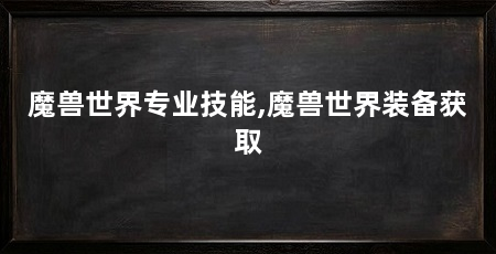 魔兽世界专业技能,魔兽世界装备获取
