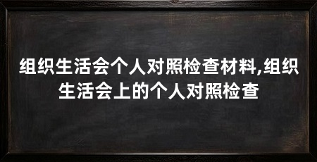 组织生活会个人对照检查材料,组织生活会上的个人对照检查