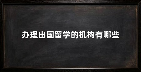 办理出国留学的机构有哪些