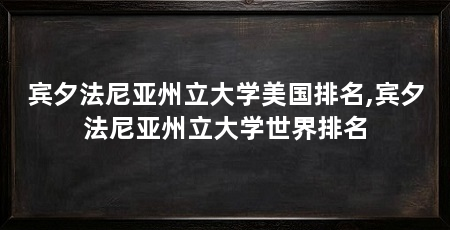 宾夕法尼亚州立大学美国排名,宾夕法尼亚州立大学世界排名