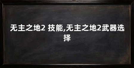 无主之地2 技能,无主之地2武器选择