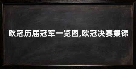 欧冠历届冠军一览图,欧冠决赛集锦