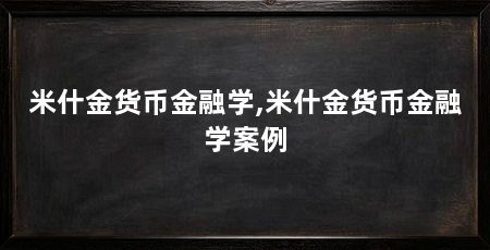 米什金货币金融学,米什金货币金融学案例