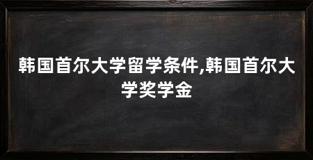 韩国首尔大学留学条件,韩国首尔大学奖学金