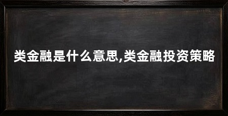 类金融是什么意思,类金融投资策略