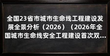 全国23省市城市生命线工程建设发展全景分析(2026)(2026年全国城市生命线安全工程建设首次双路径