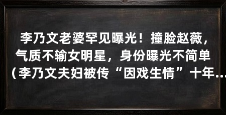 李乃文老婆罕见曝光!撞脸赵薇,气质不输女明星,身份曝光不简单(李乃文夫妇被传“因戏生情”十年,他直接在采访中怼:我们纯纯是兄弟情