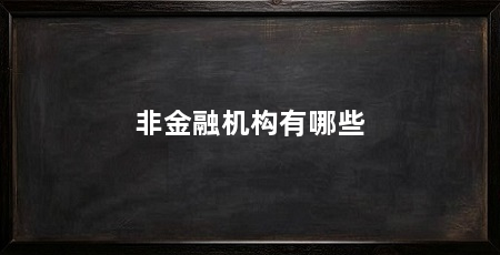 非金融机构有哪些