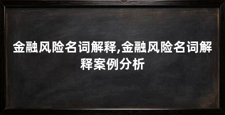金融风险名词解释,金融风险名词解释案例分析