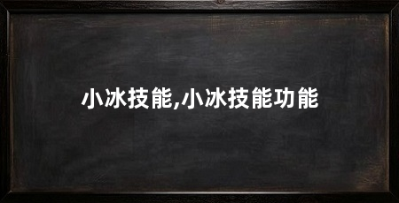 小冰技能,小冰技能功能