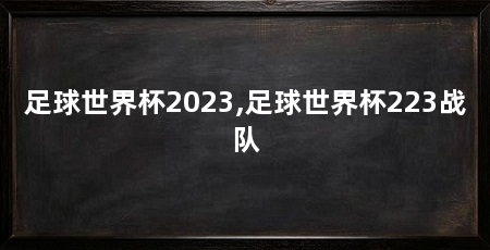 足球世界杯2023,足球世界杯223战队