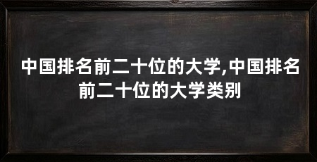 中国排名前二十位的大学,中国排名前二十位的大学类别
