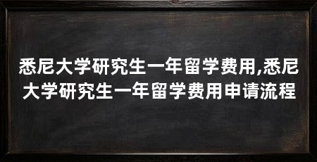 悉尼大学研究生一年留学费用,悉尼大学研究生一年留学费用申请流程