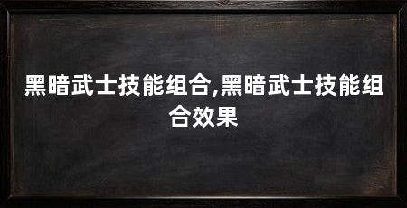 黑暗武士技能组合,黑暗武士技能组合效果