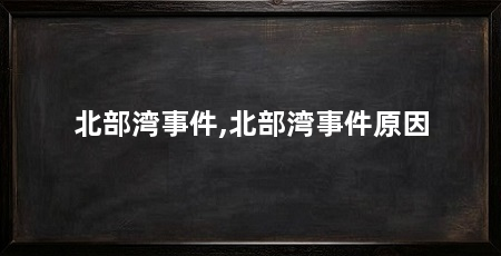 北部湾事件,北部湾事件原因