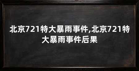 北京721特大暴雨事件,北京721特大暴雨事件后果