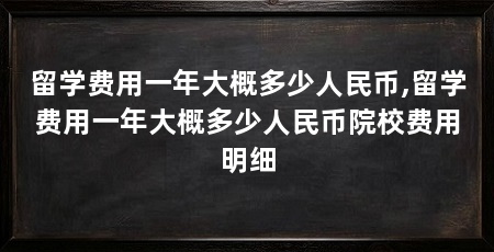 留学费用一年大概多少人民币,留学费用一年大概多少人民币院校费用明细