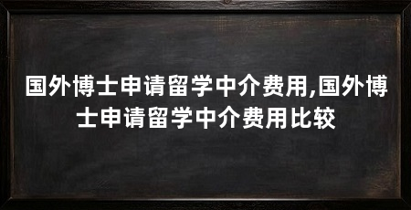 国外博士申请留学中介费用,国外博士申请留学中介费用比较