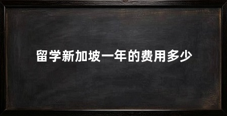 留学新加坡一年的费用多少
