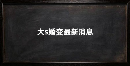 大s婚变最新消息